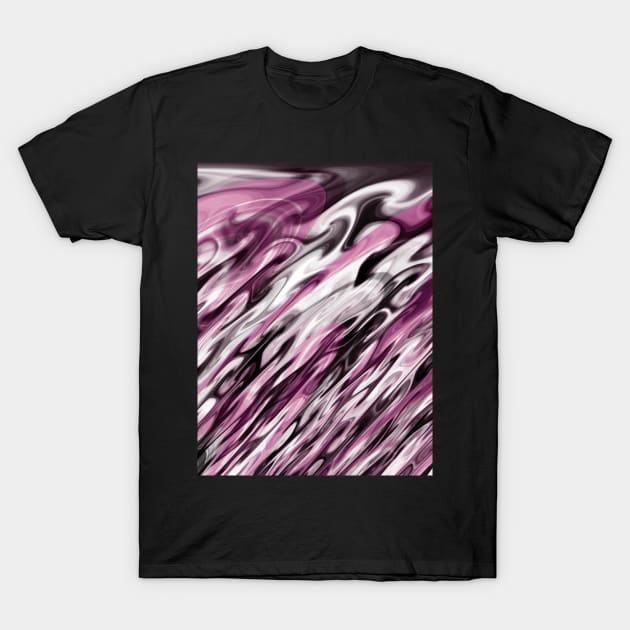 Pink And Grey Abstract Art T-Shirt by Designoholic